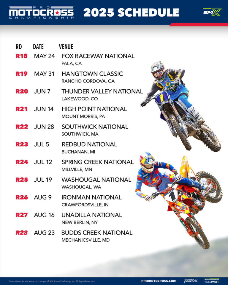 2025 SuperMotocross Regular Season Schedule Announced MX Vice