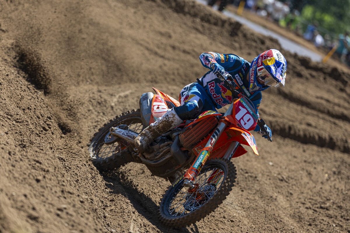 Sacha Coenen was untouchable in Kegums, leading every lap in both MX2 Races