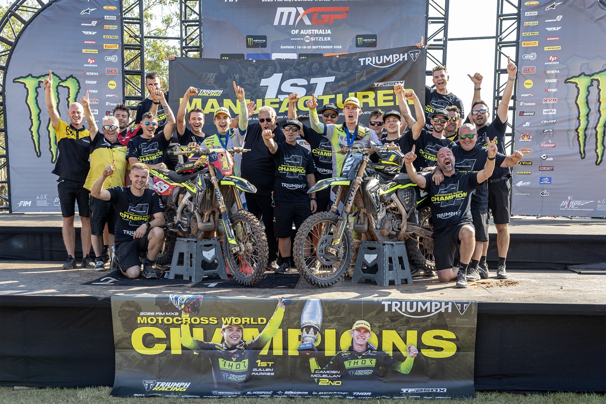 TRIUMPH CELEBRATES FIRST WORLD CHAMPIONSHIP TITLE